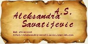 Aleksandra Savatijević vizit kartica